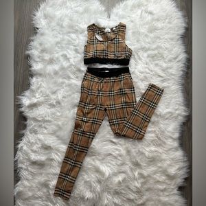 Burberry leggings and crop top. 100% authentic.